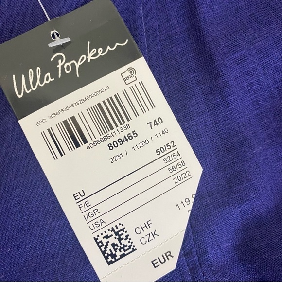 Ulla Popken Idigo Linen Blend Dress Size 20/22 - Picture 11 of 12